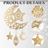 2 Pieces Eid Mubarak Door Sign Wooden Hanging Signs, Ramadan