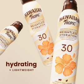 Hawaiian Tropic Weightless Hydration Clear Spray Sunscreen SPF 30, 6oz | SPF 30 Sunscreen Spray, Sunblock, Oxybenzone Free, 6oz each Twin Pack