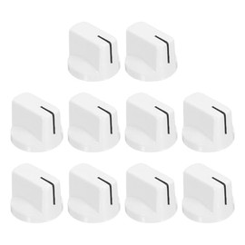 uxcell 10Pcs 6.4mm Shaft Hole Guitar Ampere Effect Pedal Knobs Pointer Control Knobs with Set Screw Porcelain White