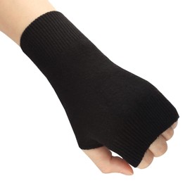 Larcele Cashmere Gloves, Fingerless Hand Warmers for Women BZST-02 - black