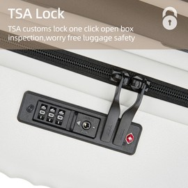 Hulsin 20 Inch Carry On Luggage - Airline Approved 22x14x9 Hard Shell Carry On Suitcase with 360° Spinner Wheels, TSA Lock & Lightweight Hardside Carry-on Luggage for Travel (White, 20 Inch)