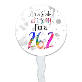 26.2 Marathon Scale of 1 to 10 Rainbow Runner Cupcake Picks Toppers Decoration Set of 6