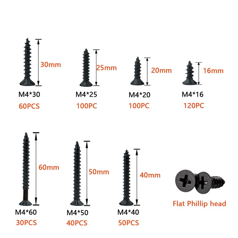 Ymass 500pcs M4 High Hardness Drywall Screws Assortment Kit, Self-Tapping