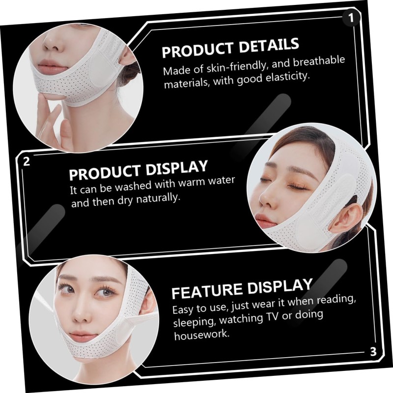 SAFIGLE 1pc Shaped Facial Lifting Strap for Women Breathable Firming