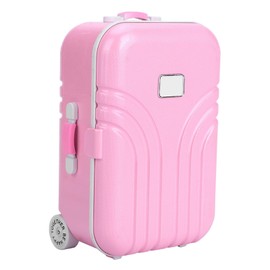 Ailgely Baby Suitcase Toy Cute Plastic Rolling Suitcase Mini Luggage Box Pink and Silver for High Quality Plastic, pink