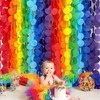 205 ft Rainbow Party Decorations Large Polka Dots Tissue Paper