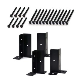 4 Pcs Adjustable Deck Post Anchor Brackets Kit Fits 1.5x1.5, 2x2, 2x4, 4x4 Posts for Deck Support, Porch railings, handrails and Column Frames, and Heavy Column Anchor Base Brackets。
