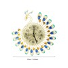 Iron Modern Wall Clock Large 3D Peacock Shape Non Ticking
