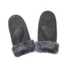 SUPER s6x Lambskin Gloves Mittens Merino Lambskin Dark Grey Ladies