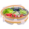 Divided Serving Tray with Lid 6 Compartments, 10.4 Inch Round