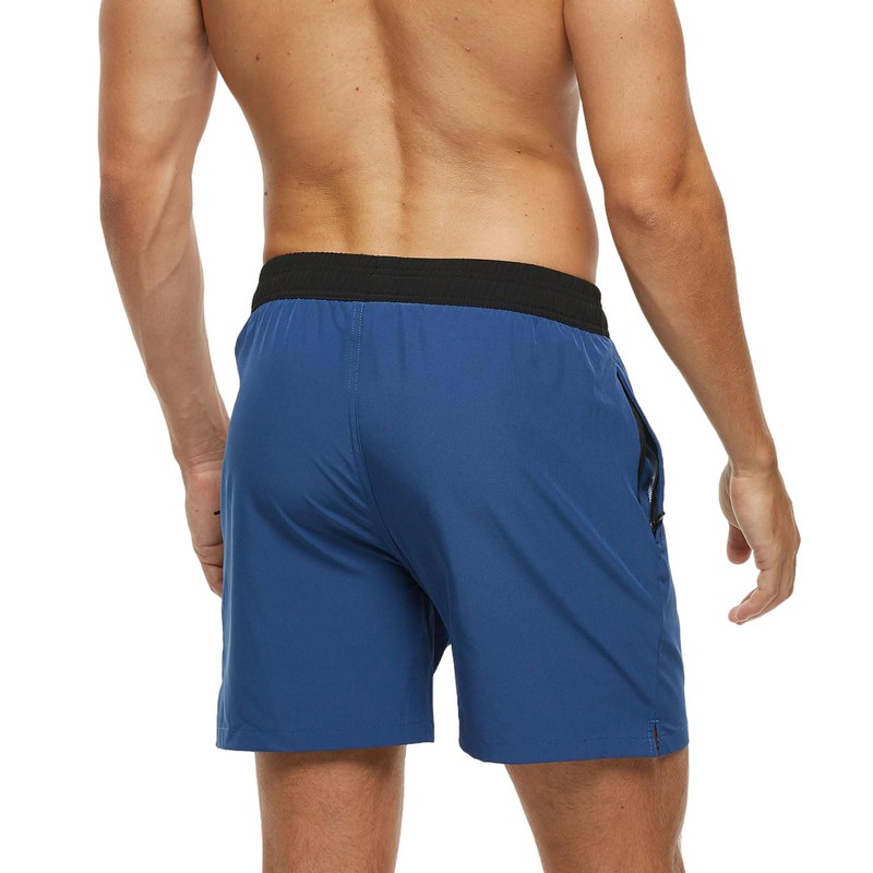 Men's Swimming Trunks with Zip Pocket, Quick-Drying Breathable Swimming Trunks