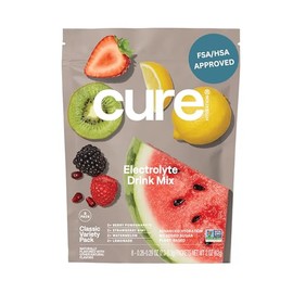 Cure Hydration Mezcla Bebida Electrolitos Base Plantas Azúcar Agregada Fsa Hsa Polvo Aliviar Deshidratación Elaborado Agua Coco Ogm Vegano Porciones