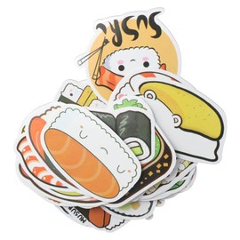 napkery Water Bottle Stickers 100 Pcs PVC Wall Vinyl Roll Rice Sticker Laptop Water Proofing Sushi Stickers Water Bottle