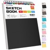 Soucolor 9" x 12" Sketch Book, 1-Pack 100 Sheets Spiral