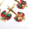 Imported Mini Fur Hat Christmas Mini Silk Tie Bell Bow Decoration Gift Box Wreath One-Piece Christmas Decoration 2.5*5cm/Christmas Green Leaf Bell Ribbon 100ea