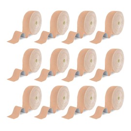 CINIO テーピングテープ 25mm 伸縮 業務用 キネシオロジーテープ 通気性 撥水性 スポーツサポート用 筋肉テープ 25mmx5m 12巻入り 肌色