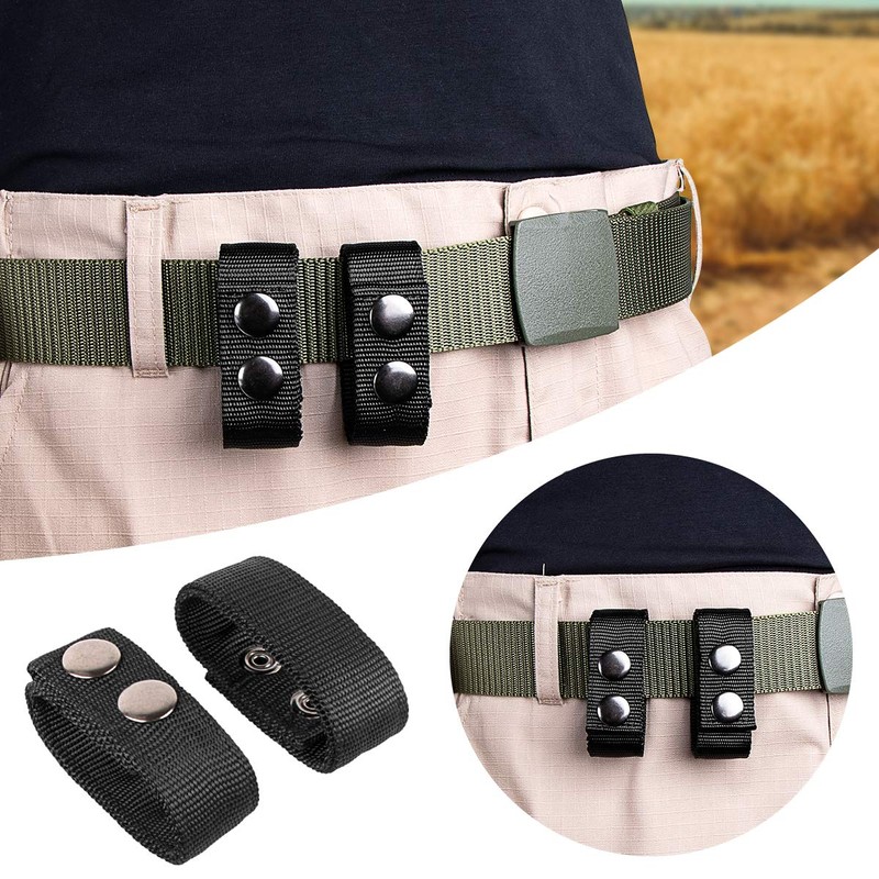 IronSeals 4 Pack Black Nylon Belt Keeper Buckle Clip with