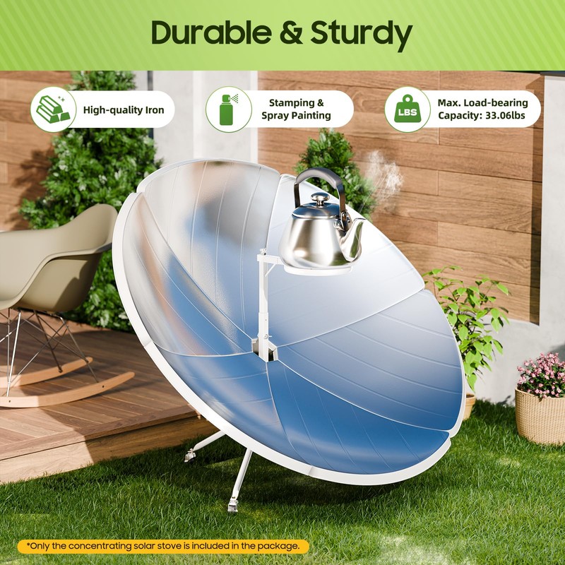 CheriMuMu Solar Cooker Parabolic Sun Oven, Portable Concentrating Solar Cooker,