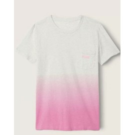 Victoria's Secret New L Victoria Secret Pink Campus Dip Dye Logo Short Sleeve Tee V.S. Large