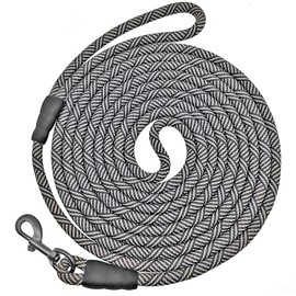 Mycicy Long Dog Leash, 12, 15, 22, 30, 50, 75, 100 ft Long Lead for Dog Training Check Cord Recall Agility for Medium Small Dogs, for Outdoor, Camping, or Backyard (22 ft-Black)