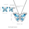 Aurora Tears Butterfly Jewelry Set,925 Sterling Silver Butterflies March-Aquamarine Birthstone