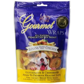 Loving Pets Gourmet All Natural Premium Banana and Chicken Wraps with Glucosamine and Chondroitin, Dog Treats, 6oz