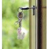 Aqua79 Fancy Pink Poodle Keychain - Silver 3D Sparkling Charm