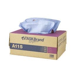 TaskBrand N-A115ITB Advantage Series Interfold Wipers Cloth for Heavy Duty Cleaning, Twintote, Spunlace, Blue (Pack of 150)