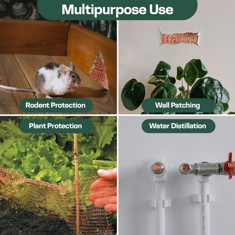 3rd Gen Copper Mesh Rodent Control Kit 5" x 105ft,