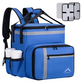 GoHimal Food Delivery Backpack,insulated food delivery bags for Delivery Bike,Large Pizza Delivery Bag for HOT/COLD with 4 Pockets Reflective Perfect for Uber Eats,Camping & Beach