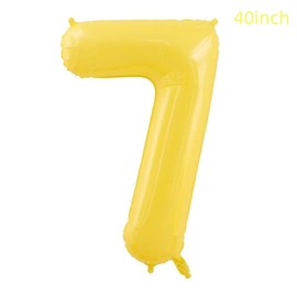 40inch Yellow Balloons Number 7, Yellow Giant Helium Foil Mylar Numbers 7 Balloons ，7 Year Old Balloons，Kid's 7th Birthday Party Balloons Decorations (Yellow 7)