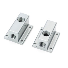 Air Compressor Outlet Kits For 2 Way 4 Port Air Manifold 1/2 NPT 3Port and 3/8" NPT 1port With Mounting Hole Aluminum 2PCS