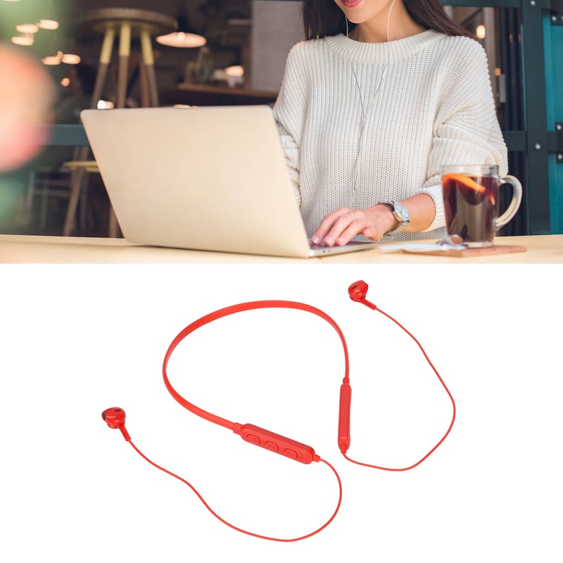 Bluetooth Neckband Headset IPX7 Waterproof Noise Cancelling Deep Bass Flexible