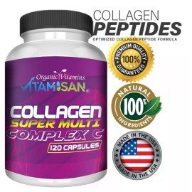 Premium Collagen Peptides Pills Hydrolyzed Anti-Aging (Types I,II,III,V,X) 120