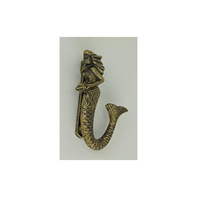 Zeckos Enchanting Antique Bronze Finish Cast Iron Mermaid Door Knocker
