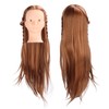 Long Hair Mannequin Head Light Brown Hairdresser Practice Training Head