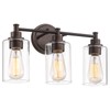 FEMILA 3-Light Vanity Light,Farmhouse Bathroom Light Fixtures,Metal Wall Sconce with