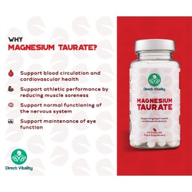 Magnesium Taurate | 700mg per Capsule | UK Made | 2 Months Supply | Vegan | No Nasty fillers | GMP Certified
