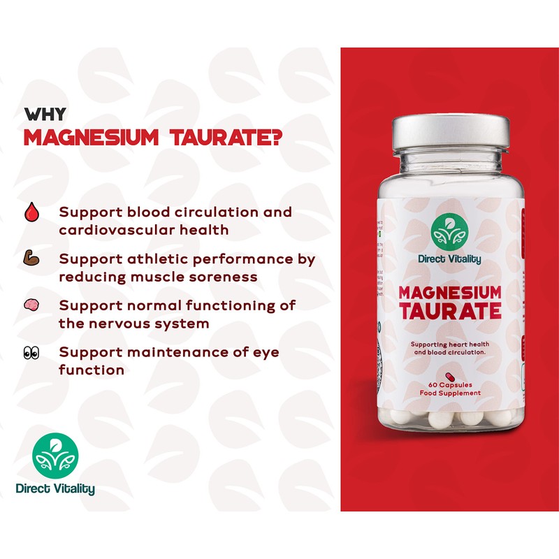 Magnesium Taurate | 700mg per Capsule | UK Made |