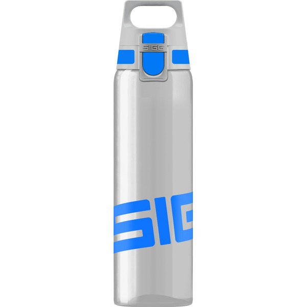 SIGG - Total Clear Water Bottle Blue - One Touch Leak-Prood Lid - Lightweight - Tritan Water Bottle - Safe for Carbonated Water and Other Beverages - Bpa Free - 25 Oz
