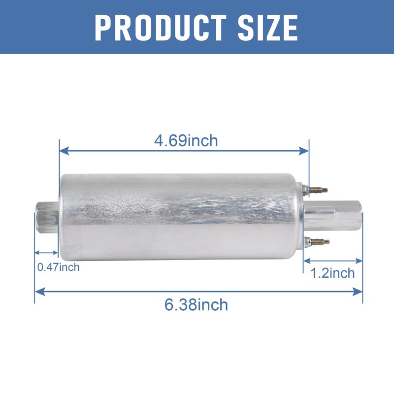 High Flow Pressure External Inline 255LPH Fuel Pump With Installation