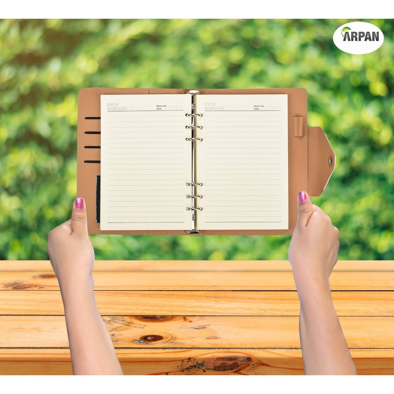 Arpan A5 Executive Personal Organiser Ruled Notebook Padded Leather Cover