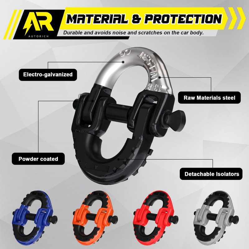 AUTORICH Safety Chain Connector Link, 1/2IN Tow Hitch Hammerlock Coupling