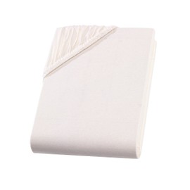 Fitted Sheet, 180 x 200 - 200 x 200 cm, Jersey Fitted Sheet, 100% Cotton, Comfort Bed Sheet for Mattresses up to 30 cm Height, Fitted Sheet, Natural Colour