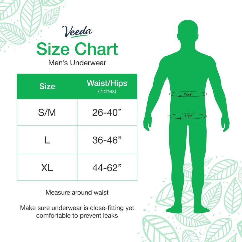 Veeda Natural Adult Incontinence Underwear for Men - Disposable Underwear