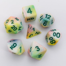 Dandelion Summer Dice Set - Flower Dice Set - Dungeons and Dragons Dice Polyhedral Dice Set - Dice for Dungeons and Dragons and Tabletop RPGs