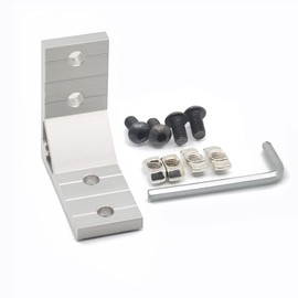 Iverntech 4pcs Corner Bracket for Standard 8mm Slot 4040 Series Aluminum Extrusion Profile Connector Joint Brace Fastener with 16 pcs M8 T Nuts+16 pcs M8 Screw+1pcs Wrench