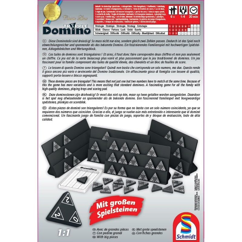 Schmidt Spiele 49287 - Juego de Tablero (Negro, 19 cm,