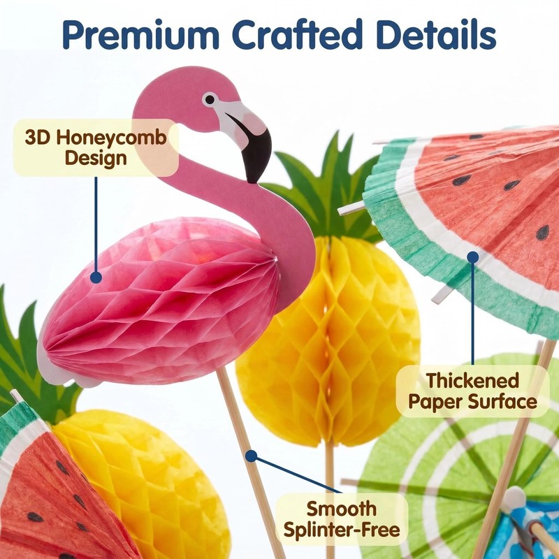 Bekecidi [10 Styles] 100PCS Drink Umbrellas Cocktail Picks, Mini Paper