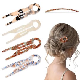 4PCS Horquillas Francesas, Broches para El Mujer, Horquilla Francesa Borde Ondulado, Horquillas para ei Cabello en Forma de U Adecuadas para Todos los Estilos de Cabello de Niñas (A)